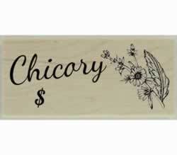 Custom Chicory Herb Design Stamp - 2" X 1" - Stamptopia