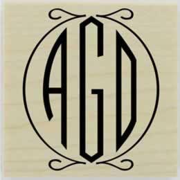 Custom Circle Monogram Stamp - 1.5" X 1.5" - Stamptopia
