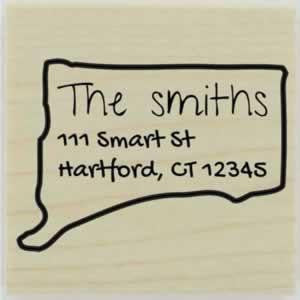 Custom Connecticut Stamp Design 1 - 1.5" X 1.5" - Stamptopia