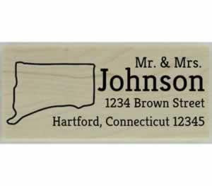 Custom Connecticut Stamp Design 3 - 2.5" X 1" - Stamptopia