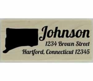 Custom Connecticut Stamp Design 4 - 2.5" X 1" - Stamptopia