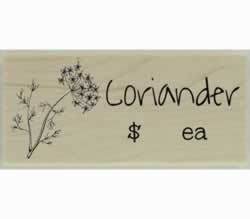 Custom Coriander Herb Design Stamp - 2" X 1" - Stamptopia