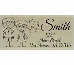 Custom Couple Address Stamp - 2.5" X 1.25" - Stamptopia