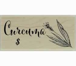 Custom Curcuma Herb Design Stamp - 2" X 1" - Stamptopia
