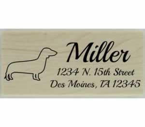Custom Dachshund Stamp Design 4 - 2.5" X 1" - Stamptopia