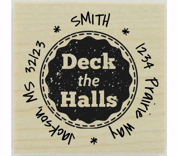 Custom Deck The Halls Stamp - 1.5" X 1.5" - Stamptopia