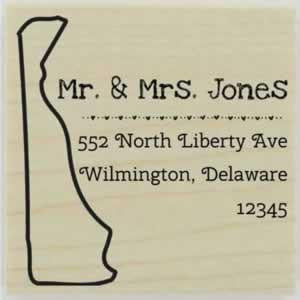Custom Delaware Stamp Design 1 - 1.5" X 1.5" - Stamptopia