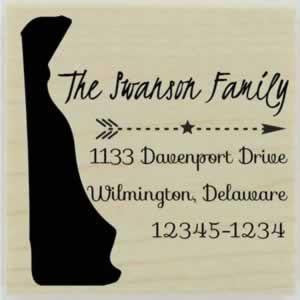 Custom Delaware Stamp Design 2 - 1.5" X 1.5" - Stamptopia