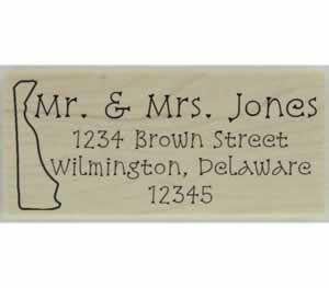 Custom Delaware Stamp Design 3 - 2.5" X 1" - Stamptopia