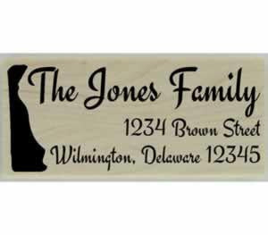 Custom Delaware Stamp Design 4 - 2.5" X 1" - Stamptopia