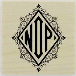 Custom Diamond Flourish Monogram Stamp - 1.5" X 1.5" - Stamptopia