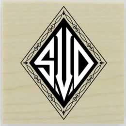 Custom Diamond Monogram Rubber Stamp - 1.5" X 1.5" - Stamptopia