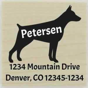 Custom Doberman Stamp Design 1 - 1.5" X 1.5" - Stamptopia