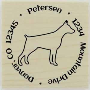 Custom Doberman Stamp Design 2 - 1.5" X 1.5" - Stamptopia