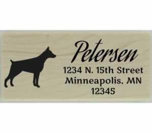 Custom Doberman Stamp Design 3 - 2.5" X 1" - Stamptopia