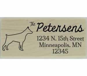 Custom Doberman Stamp Design 4 - 2.5" X 1" - Stamptopia