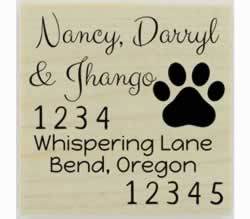 Custom Dog Paw Print Return Address Stamp - 1.5" X 1.5" - Stamptopia