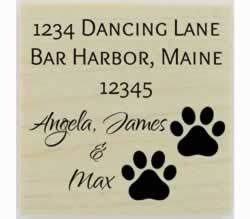 Custom Dog Paw Prints Address Stamp - 1.5" X 1.5" - Stamptopia