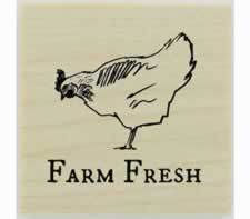 Custom Farm Fresh And Chicken Design Stamp - 1" X 1" - Stamptopia