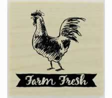 Custom Farm Fresh Banner Design Stamp - 1" X 1" - Stamptopia