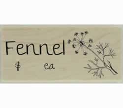 Custom Fennel Herb Design Stamp - 2" X 1" - Stamptopia