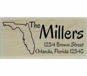 Custom Florida Stamp Design 3 - 2.5" X 1" - Stamptopia