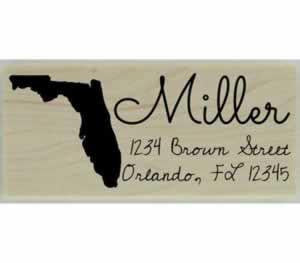 Custom Florida Stamp Design 4 - 2.5" X 1" - Stamptopia
