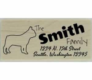 Custom French Bulldog Stamp Design 4 - 2.5" X 1" - Stamptopia