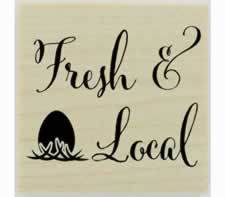 Custom Fresh And Local Rubber Stamp - 1.5" X 1.5" - Stamptopia