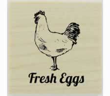 Custom Fresh Eggs And Chicken Design Stamp - 1" X 1" - Stamptopia