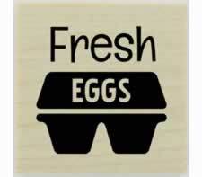 Custom Fresh Eggs Rubber Stamp - 1.5" X 1.5" - Stamptopia