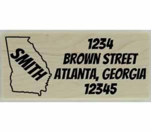 Custom Georgia Stamp Design 3 - 2.5" X 1" - Stamptopia