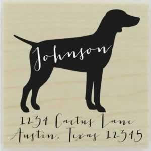 Custom German Pointer Stamp Design 1 - 1.5" X 1.5" - Stamptopia