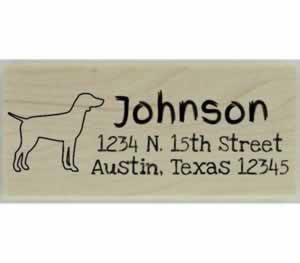 Custom German Pointer Stamp Design 4 - 2.5" X 1" - Stamptopia