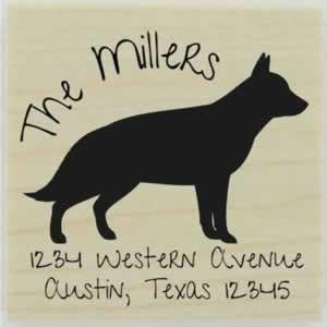 Custom German Shepherd Stamp Design 1 - 1.5" X 1.5" - Stamptopia