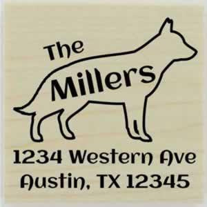 Custom German Shepherd Stamp Design 2 - 1.5" X 1.5" - Stamptopia