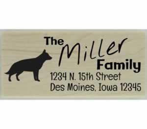 Custom German Shepherd Stamp Design 3 - 2.5" X 1" - Stamptopia