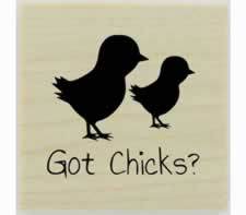 Custom Got Chicks Design Stamp - 1" X 1" - Stamptopia