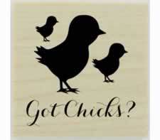 Custom Got Chicks Rubber Stamp - 1.5" X 1.5" - Stamptopia