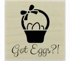 Custom Got Eggs Rubber Stamp - 1.5" X 1.5" - Stamptopia