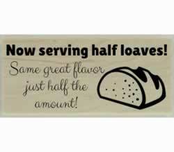 Custom Half Loaves Bread Design Stamp - 2" X 1" - Stamptopia