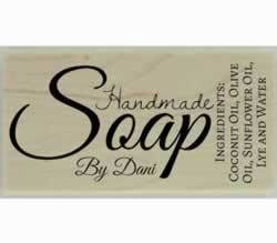Custom Handmade Soap Rubber Stamp - 3" X 1.5" - Stamptopia