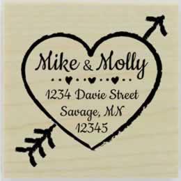Custom Heart & Arrow Border Stamp - 2" X 2" - Stamptopia