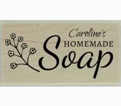 Custom Homemade Soap Rubber Stamp - 3" X 1.5" - Stamptopia