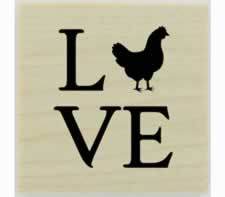 Custom Love With Chicken Design Stamp - 1" X 1" - Stamptopia