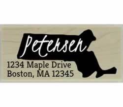Custom Massachusetts Stamp Design 6 - 2.5" X 1.25" - Stamptopia