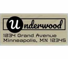 Custom Monogram And Name Block Address Stamp - 2.5" X 1" - Stamptopia