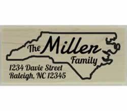 Custom North Carolina Stamp Design 5 - 2.5" X 1.25" - Stamptopia