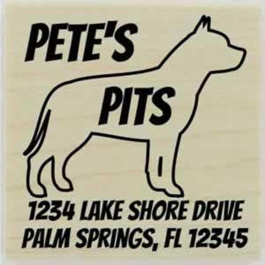 Custom Pit Bull Stamp Design 2 - 1.5" X 1.5" - Stamptopia