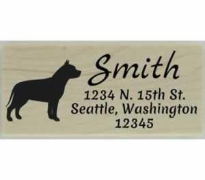 Custom Pit Bull Stamp Design 3 - 2.5" X 1" - Stamptopia